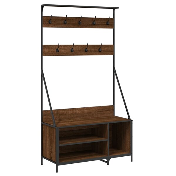 vidaXL Porte-vêtements et rangement des chaussures chêne marron