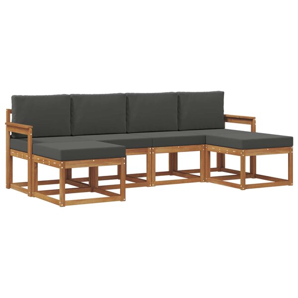 vidaXL Ensemble de canapés d'extérieur 6 pc Naturel et Anthracite
