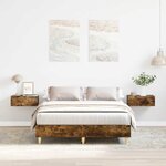 vidaXL Cadre de lit sans matelas chêne fumé 120x200 cm bois ingénierie