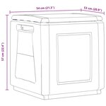 vidaXL Boîte de rangement de jardin 54x53x57 cm 130 L Gris foncé noir