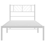 vidaXL Cadre de lit métal sans matelas avec tête de lit blanc 75x190cm