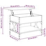 vidaXL Table basse chêne fumé 70x50x50 cm bois d'ingénierie et métal