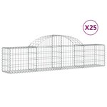 vidaXL Paniers à gabions arqués 25 Pièces 200x30x40/60 cm Fer galvanisé