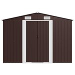 vidaXL Abri de jardin Marron 257x990x181 cm Acier galvanisé