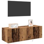 vidaXL Meuble TV mural 2 Pièces Bois Ancien 100 x 35 x 31 cm