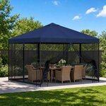 vidaXL Abri de jardin avec parois 3 x 3 m Bleu Polyester et Acier