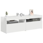 vidaXL Meubles TV avec lumières LED 2 Pièces blanc brillant 60x35x40 cm