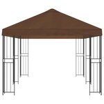 vidaXL Gazebo avec murs latéraux 6 x 3 m Marron Polyester et Acier 190