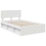 vidaXL Cadre de lit avec tête de lit Blanc 120 x 200 cm Pin massif