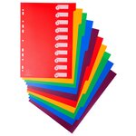 Intercalaires Polypropylène Opaque Semi Rigide 12 Positions - A4 - Couleurs Assorties - X 15 - Exacompta