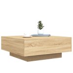 vidaXL Table basse avec lumières LED chêne sonoma 80x80x31 cm