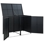 vidaXL Abris pour poubelle double Résine tressée Noir 148x80x111 cm