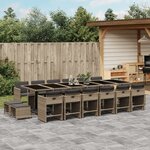 vidaXL Ensemble à manger de jardin 17 Pièces et coussins résine tressée