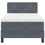 Lit à sommier box avec matelas Gris foncé 90x200 cm Velours