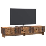 vidaXL Meuble TV 147 x 34 5 x 30 cm Bois ancien Bois d'ingénierie