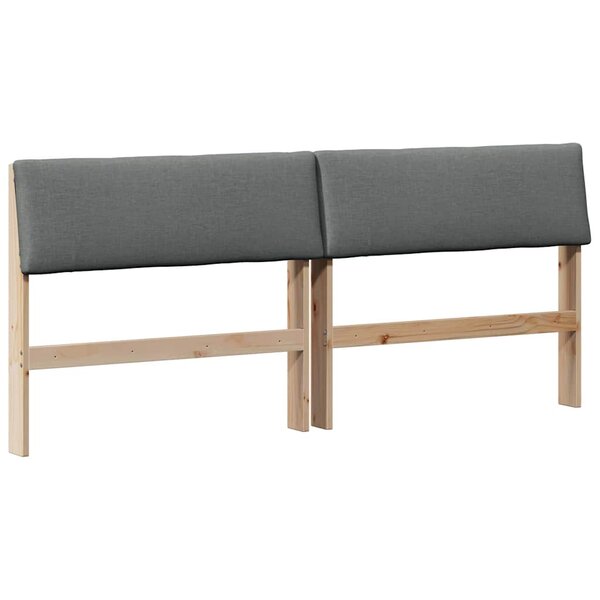 vidaXL Tête de lit capitonnée Gris foncé 200 cm Pin massif