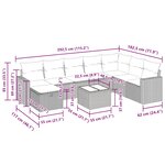 vidaXL Salon de jardin 9 Pièces avec coussins noir résine tressée