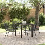 vidaXL Ensemble de salle à manger pour jardin 5 Pièces Noir polyrotin