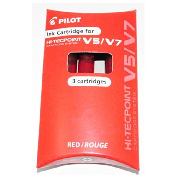 Set 3 Cartouches V5/7 Rechargeable Rouge PILOT