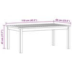 vidaXL Table basse Acacia clair 110 x 60 x 45 cm Bois d'Acacia Massif