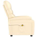 vidaXL Fauteuil de massage Crème Similicuir