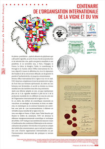 Document philatélique - 100 ans de l'Organisation Internationale de la Vigne et du Vin