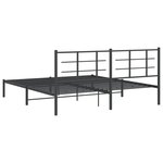 vidaXL Cadre de lit métal sans matelas et tête de lit noir 180x200 cm