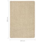 vidaXL Tapis shaggy antidérapant Crème 140x200 cm