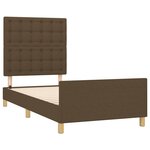 vidaXL Cadre de lit avec tête de lit marron foncé 80x200 cm Tissu