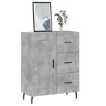 vidaXL Buffet gris béton 69 5x34x90 cm bois d'ingénierie