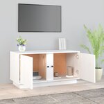 vidaXL Meuble TV Blanc 80x35x40 5 cm Bois de pin massif
