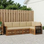 vidaXL Ensemble de canapé d'angle avec coussin 4 Pièces Naturel