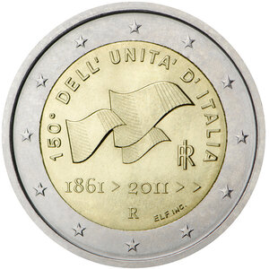 Monnaie 2 euros commémorative italie 2011 - unification italienne