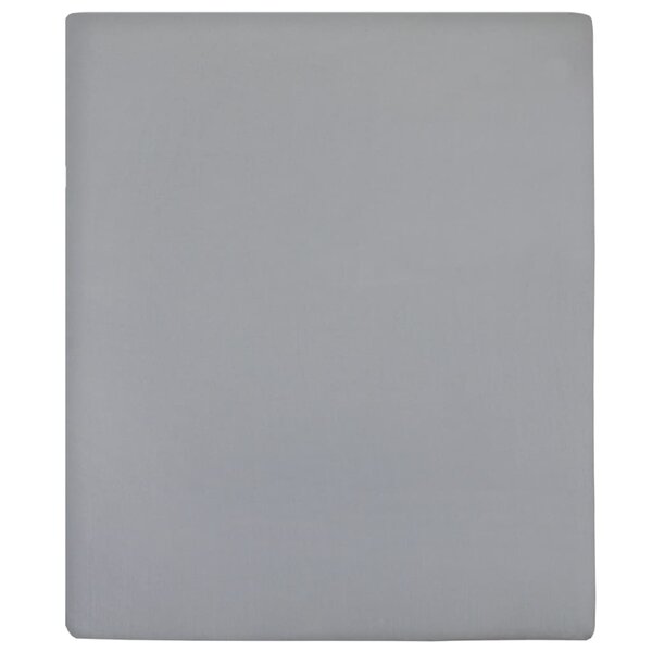 vidaXL Draps-housses Jersey 2 Pièces Gris 160x200 cm Coton