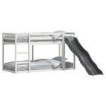 vidaXL Lit superposé avec toboggan/échelle blanc 90x190 cm pin massif