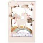 Kit bois cadre à motif3D Licorne FSC100  nature  20x30x6 5cm  13 pces  boîte 1kit