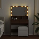 vidaXL Coiffeuse avec LED chêne marron 80x41x134 5 cm