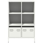vidaXL Buffet haut blanc 68x39x103 5 cm acier