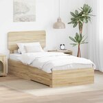 vidaXL Cadre de lit Chêne Sonoma 90 x 200 cm Bois d'ingénierie