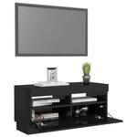 Vidaxl meuble tv avec lumières led noir brillant 80x35x40 cm