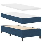 vidaXL Lit à ressorts avec matelas et lumière LED bleue  80 x 200 cm  en tissu