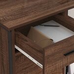 vidaXL Cabinet de Bureau avec roue Chêne marron 76 x 41 x 72 cm