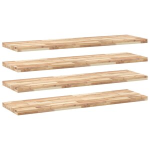 vidaXL Étagères flottantes 4 Pièces 120x40x4 cm acacia massif non traité