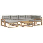 vidaXL Ensemble de canapés d'extérieur 7 Pièces Blanc et gris clair