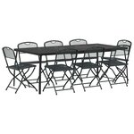 vidaXL Ensemble de meubles d'extérieur 9 pc Anthracite Fer et Acier
