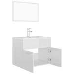 vidaXL Ensemble de meubles de salle de bain Blanc brillant Aggloméré