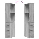 vidaXL Armoire de salle de bain étroite avec roulettes sonoma gris