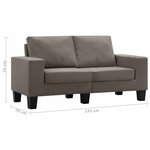 vidaXL Canapé Taupe 2 places tissu