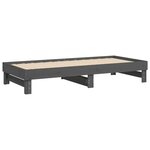 vidaXL Lit coulissant Gris 2x(90x200) cm Bois de pin massif