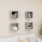 vidaXL Étagères cube murales 4 Pièces Gris béton 26x15x26 cm